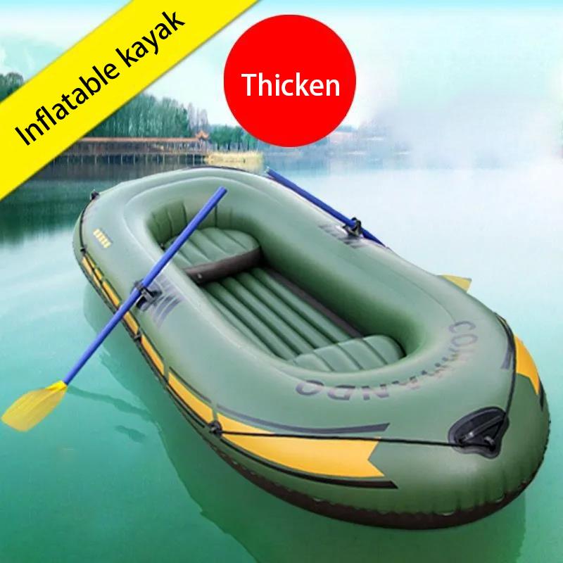 Inflatable Boat Thickened Kayak 2/3 Person Assault Boat Life-saving Fishing Inflatable Boat Hard Bottom Motorboat Wear-resistant