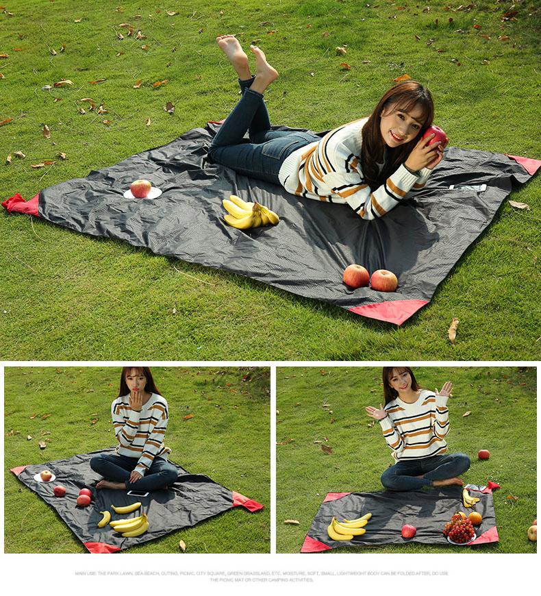 Outdoor Moisture-proof Mat Picnic Mat Pocket Picnic Cloth Convenient Waterproof Ultra-light Lawn Folding Beach Mat