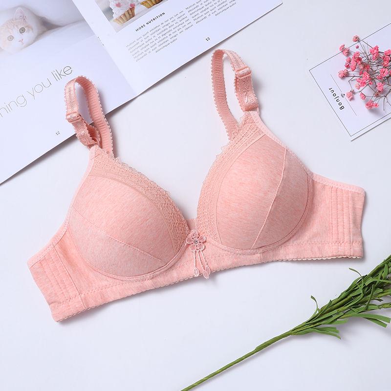 Large Size Gathered Comfort No Steel Ring Bra Middle-aged and Elderly Fat Ladies and Mothers Ladies Underwear