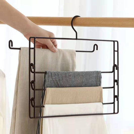 Multi-layer Trousers Rack Trousers Clip Multifunctional Hanger Storage Artifact Hanger Wardrobe Storage Rack Seamless Pants Rack Trousers Hanging