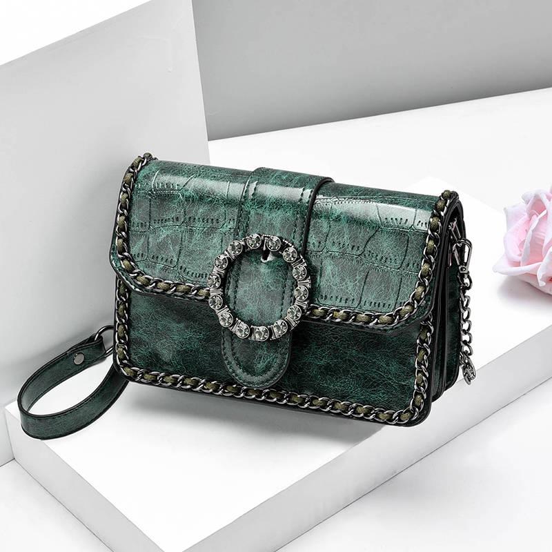 Fashion Crossbody Bag Women PU Leather Anti-theft Wear Square Bags Chain Handbag Shoulder Bag