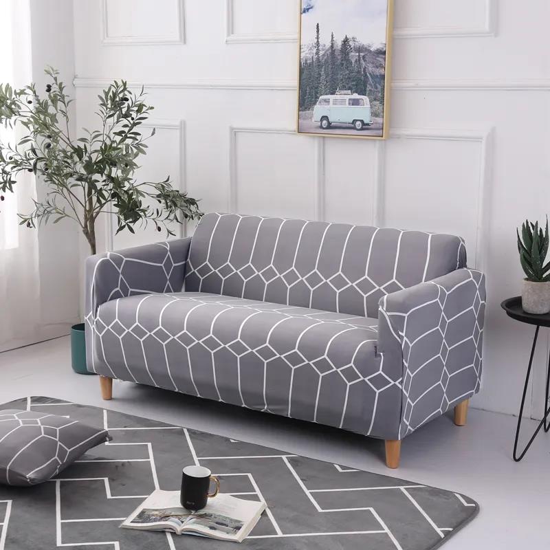 1/2/3/4 Seaters Fashion Fresh Style Sofa Cushion Stretch Couch Seat Cover Slipcover with One Free Pillow Case