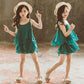 Girls Summer Dress Western Style Baby Children's Dress Chiffon Suspender Skirt Little Girl Princess Dress