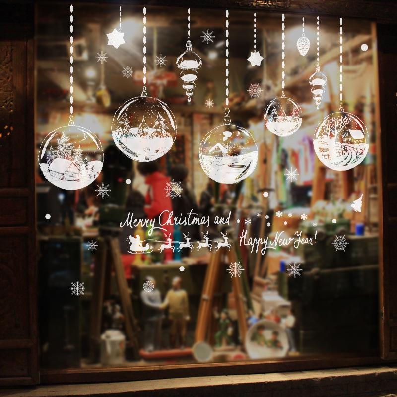 Christmas gift decoration stickers clothing shop window stickers glass wall stickers