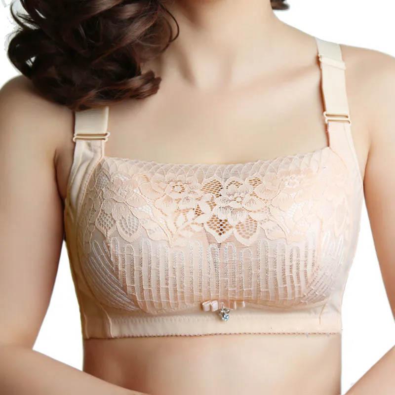 Ladies Large Size No Steel Ring Tube Top Bra Thin Anti-glare Anti-sagging Lace Underwear Beautiful Back Sexy Bra