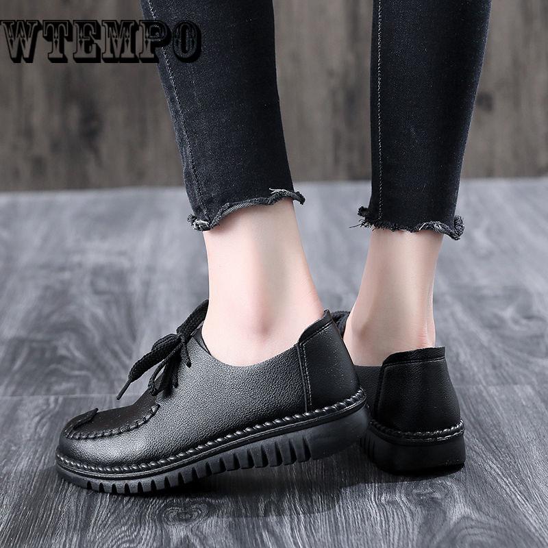 Women Ballet Flats Shoes Genuine Leather Slip on Ballerina Mother Shoes Woman Loafers