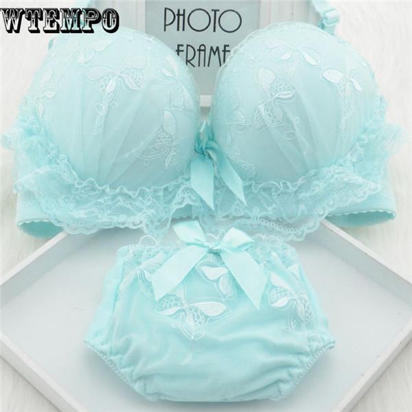 Woman Sexy Lace Transparent Bra and Panty Seamless Underwear Women Black Briefs Sets Lingeries