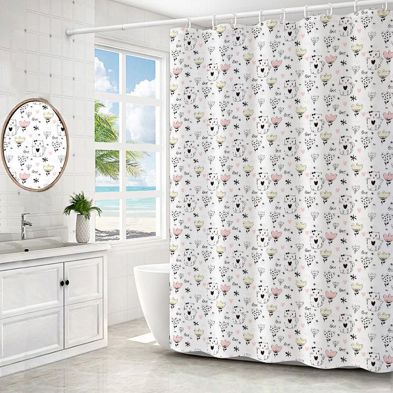 Toilet Waterproof Shower Curtain 150*200cm Perforated Waterproof and Mildew-proof Bathroom Partition Curtain Toilet Waterproof Curtain