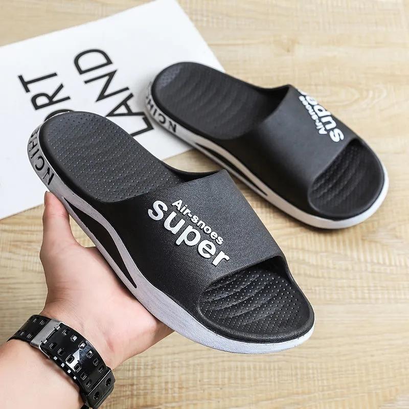 Men's and Women's Sports Slippers Summer Outdoor Wear Home Shoes Non-slip Wear-resistant Beach Sandals Bathroom Bath Slippers Soft Sole Slippers