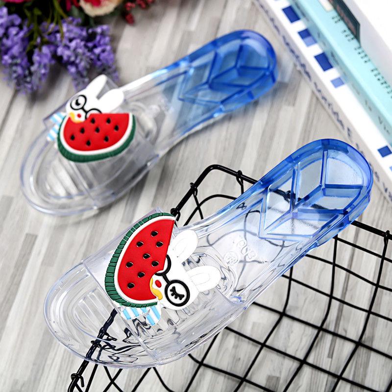 New Fruit Parent-child Slippers Female Summer Beach Fashion Transparent Slippers Soft Bottom