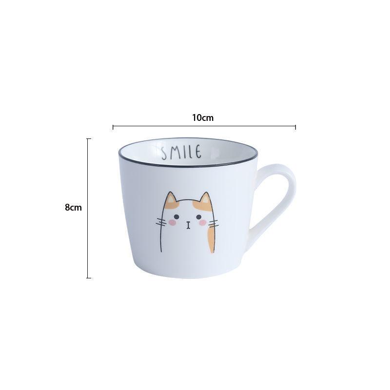 Cup Home Ceramic Creative Water Cup Milk Breakfast Cup Parent-child Mug Tea Cup Student Large Capacity Water Cup