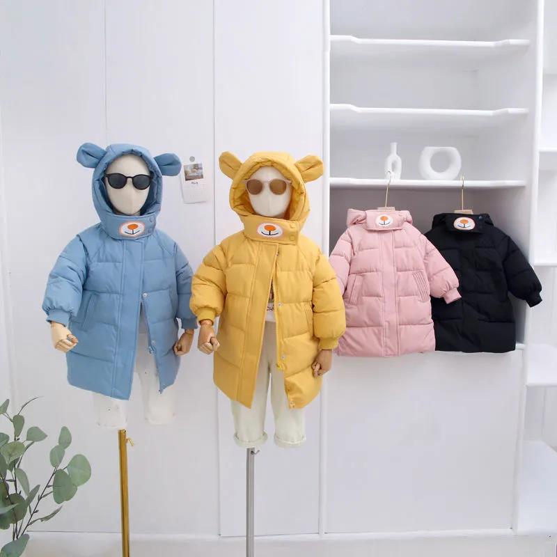 Children's Down Padded Jacket Mid-length Boys' Padded Jacket Girl's Baby Padded Jacket Foreign Fashion Outer Wear Winter Children's Clothing