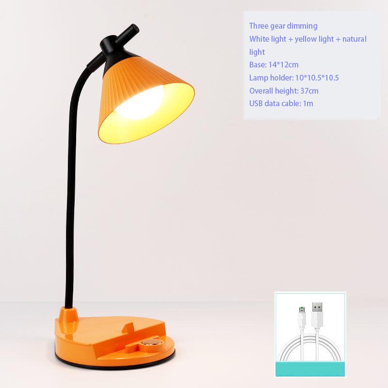 USB Rechargeable Bedroom Reading Bedside Night Light Eye Protection Table Lamp Dormitory Desk Study Can Be 360 ° Rotating Portable Table Lamp