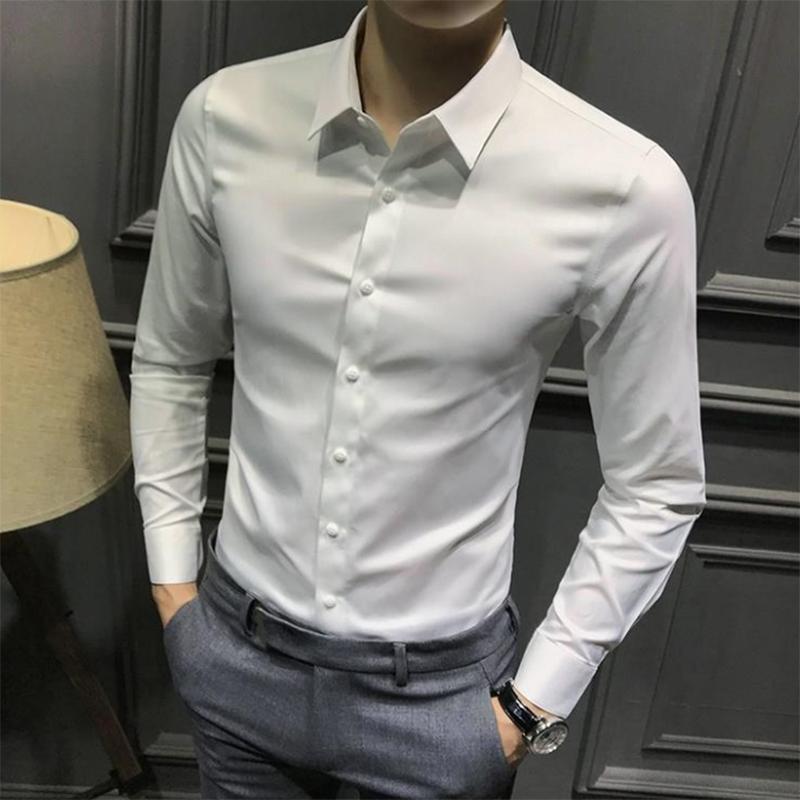 Long-sleeved Spring Men's Shirts Korean Style Slim Men's Shirts Casual Business Formal Wear High-end Tops