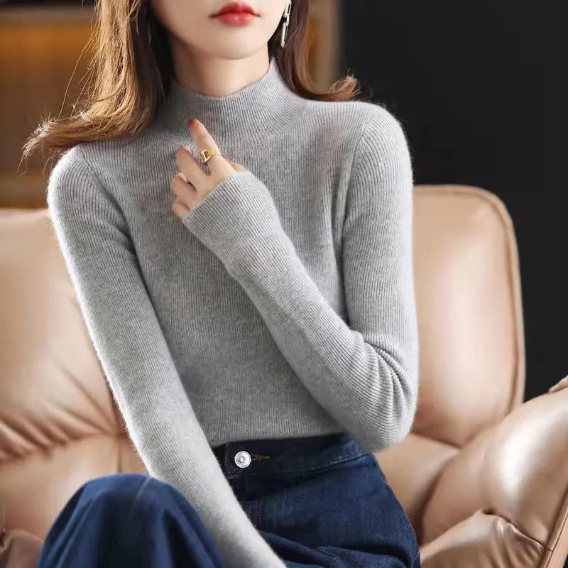 Turtleneck Sweater Women Autumn and Winter Knit Sweater Slim Fit Long-sleeved Blouse All-match Bottoming Shirt