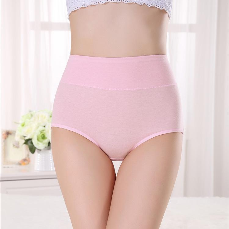 4Pcs/Set Women's High Waidt Solid Color Seamless Cotton Panties Highly Elastic Large Size Causal Soft Briefs