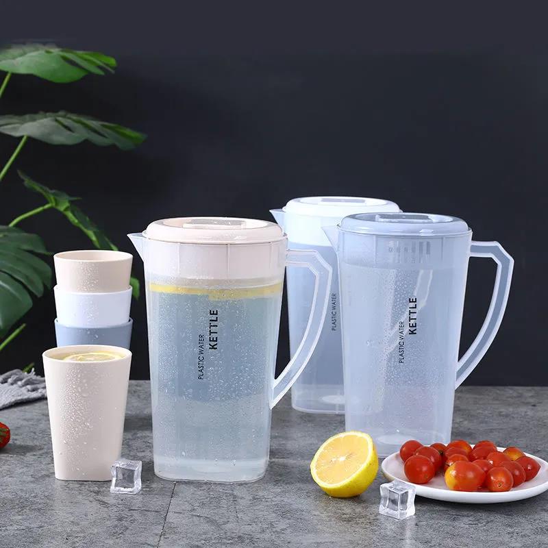 Korean Cold Water Bottle Large Capacity Household Set Heat-resistant Water Cup Household Thickened Drop Resistant Cold Water Bottle Plastic Cup