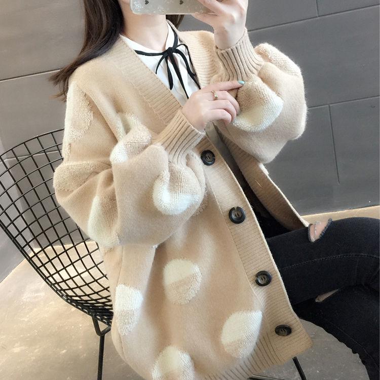 Trendy Wild Loose Knitted Cardigan Top Plus Size Women's Clothing Knitted Sweater Women's Jacket