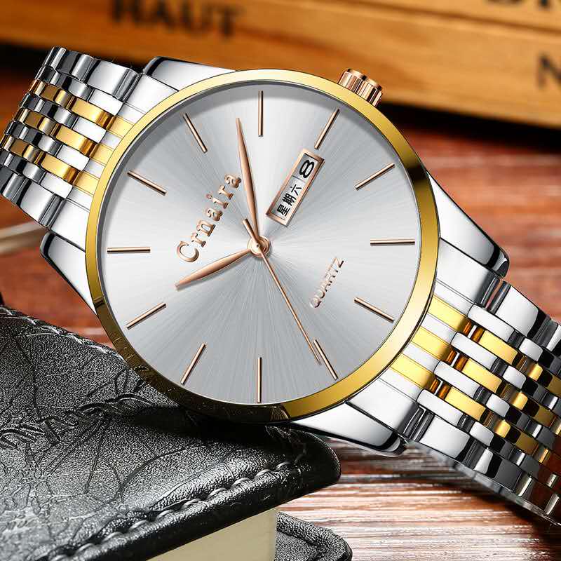 Men Watch Top Brand Luxury Calendar Stainless Steel Quartz Fashion Business Waterproof Watches