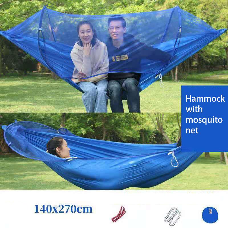 Outdoor Hammock with Mosquito Net Adult Summer Breathable Swing Double Picnic Camping Children Mosquito Net Widened Hammock