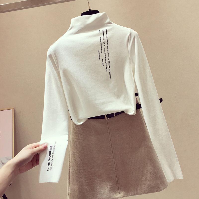 Women Long Sleeve Turtleneck Cotton Stretch Base Tops Bottoming Shirt