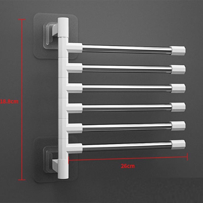 Bathroom Rotation Towel Storage Rack Punch-Free Stainless Steel Organizer Shelf Hanging Wall Shelves Suction Cup Toilet Holder