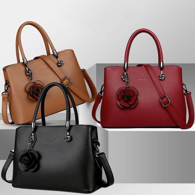 Full Leather Soft Leather Handbag Korean Version of The Leather Fashion Handbags Simple Big Shoulder Wild Messenger Bag