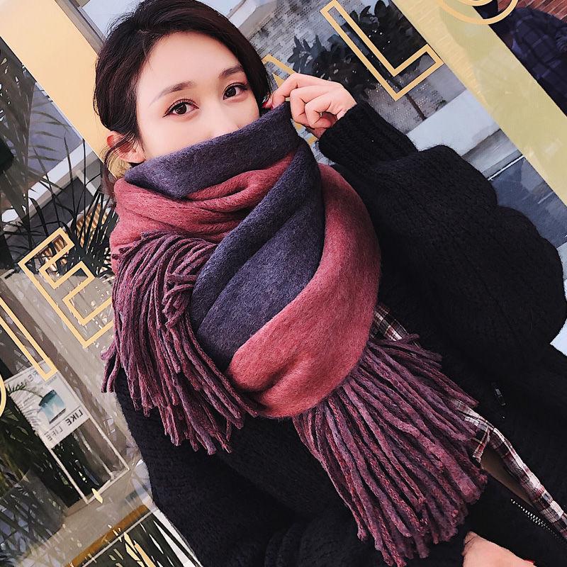 Winter Scarves for Women Shawls and Wraps Lady Pashmina Pure Long Cashmere Head Scarf Hijabs Stoles