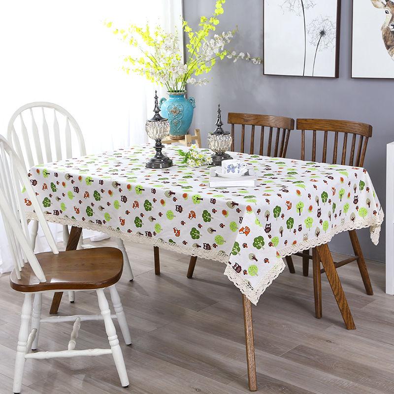 Pastoral Dining Table Tablecloth Cloth Art Cotton Hemp Rectangular Coffee Table Cloth Nordic Style Desk Tablecloth Round Cover Cloth Towel