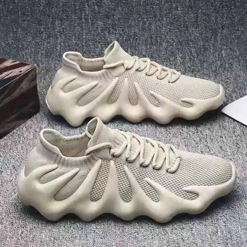 Men's Spring Fly Woven Mesh Shoes Boys Sports Casual Shoes Student Breathable Couple Dad Shoes Comfortable Coconut Shoes Fitness Shoes