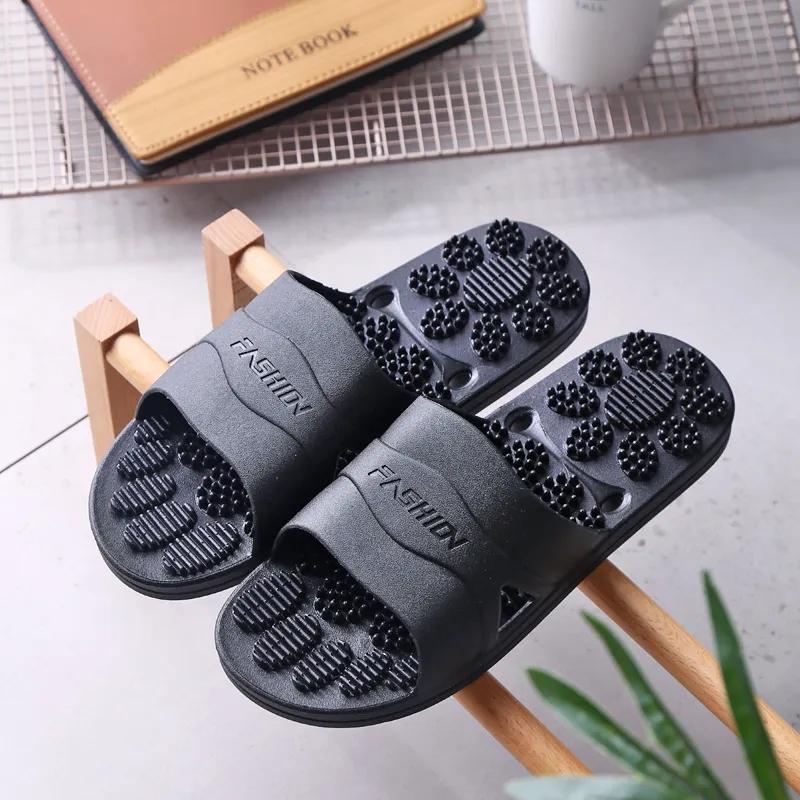 Massage Slippers Summer Men and Women Non-slip Soft Bottom Bathroom Bath Leaking Couple Bedroom Flip-flops Sandals and Slippers