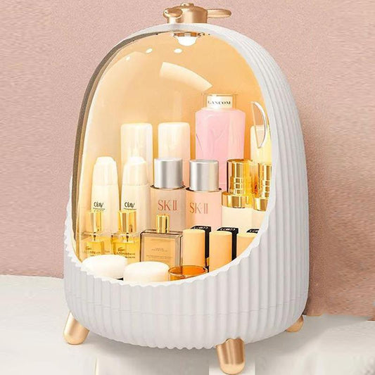 Fashion Ladies Desktop Dustproof Dressing Table Cosmetic Space Capsule Storage Box Drawer