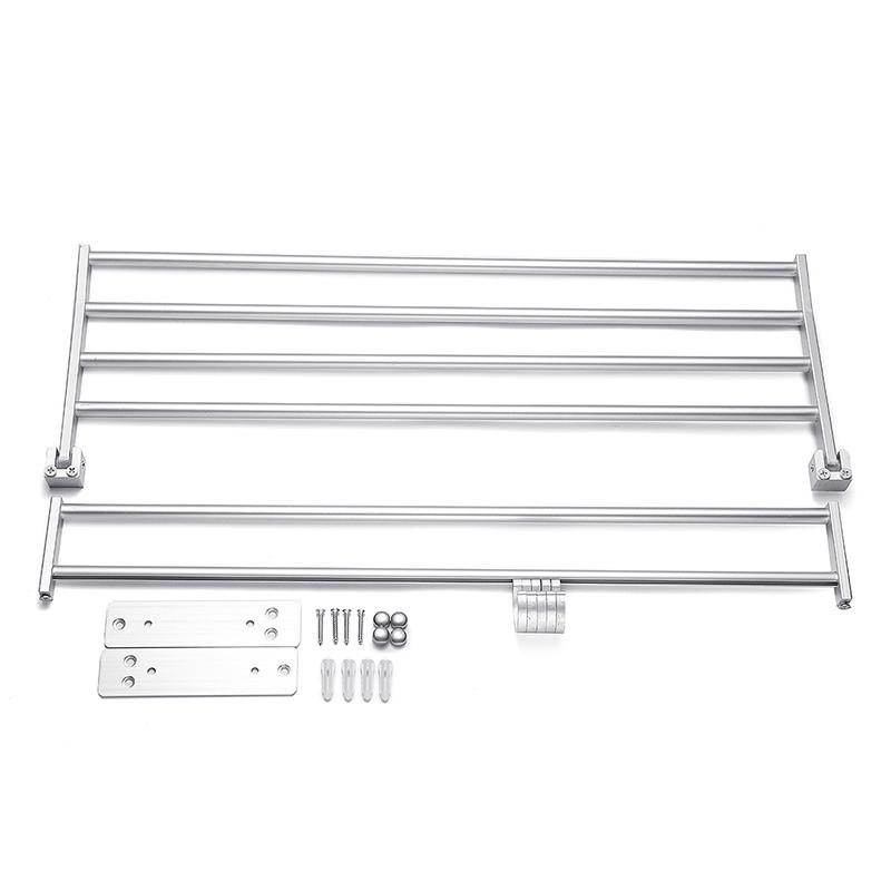 Double-layer Bathroom Towel Rack Wall-mounted Bar Rack Shelf with Hooks Bathroom Railings Do Not Need To Be Punched