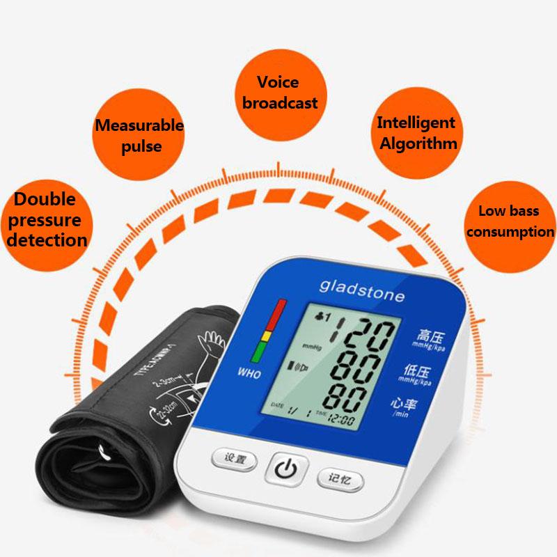 Medical Cordless Blood Pressure Meter Sphygmomanometer Upper Arm Intelligent Voice Pressure Monitor USB Head