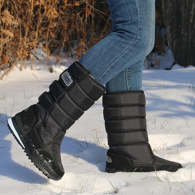 Winter Men's Boots Thicken Men's Snow Boots In Tube Snow Shoes Cotton Boots Plus Velvet Outdoor Non-slip Women's Winter Cotton Boots