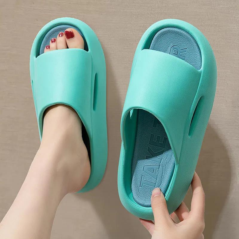 Thick-soled Slippers Women's Summer Outdoor Wear Home Indoor Super Soft Non-slip High-end Simple Couple Sandals and Slippers Men