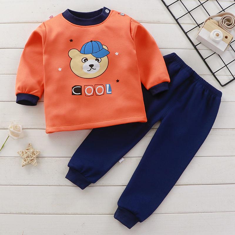 Children's Thermal Underwear Suit Baby Fleece Autumn Clothes Long Pants Boys Thermal Clothes Girls Pajamas Baby Clothes Winter