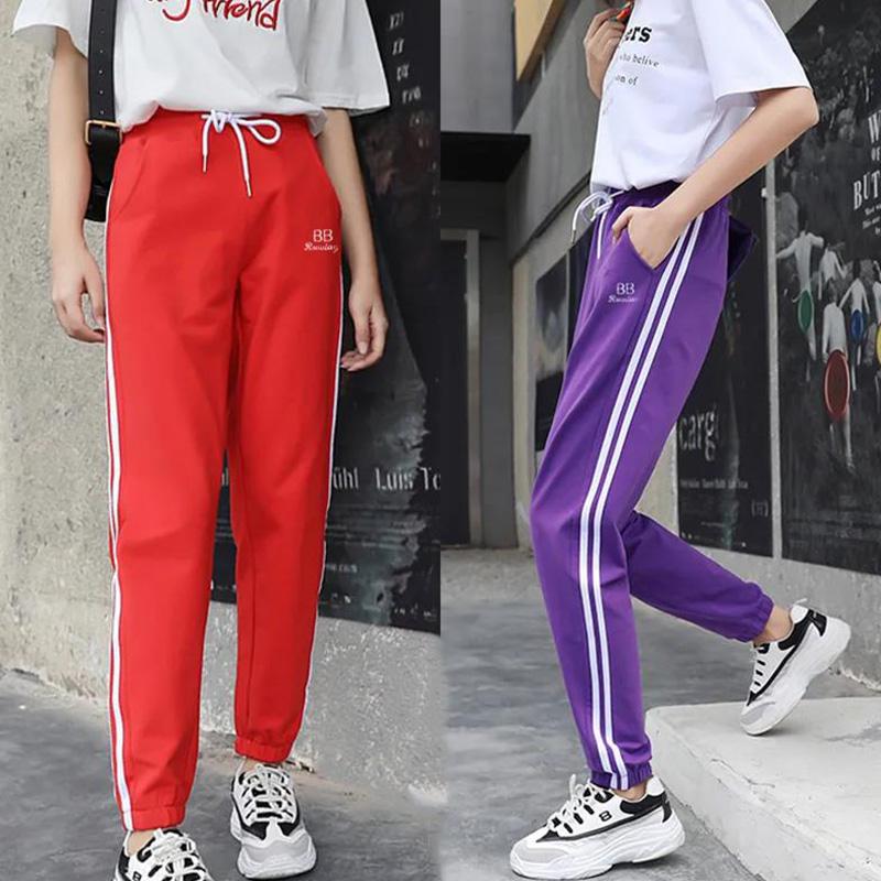 Ice Silk Cotton Sweatpants Spring and Summer Female Students Korean Version of Loose Wild Thin Casual Nine-point Harlan Pants