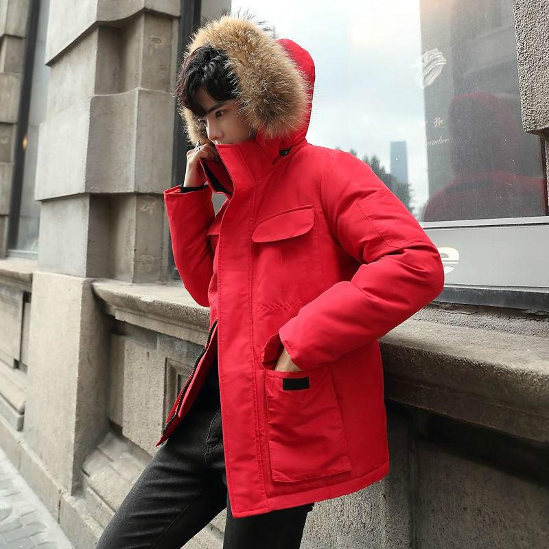 Outdoor Leisure Men's Clothes Winter Medium and Long Section Cotton Clothing Large Size Down Jacket