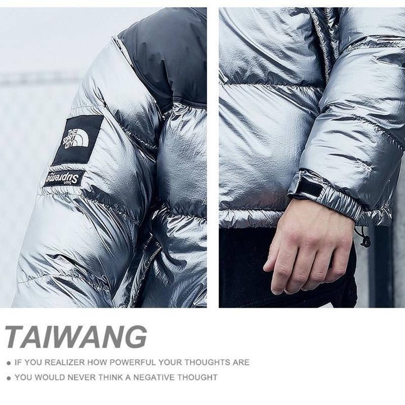 Large Size Silver All-match The Most Fashionable Trend of Men's Cotton Winter Loose Thick Warm Jacket