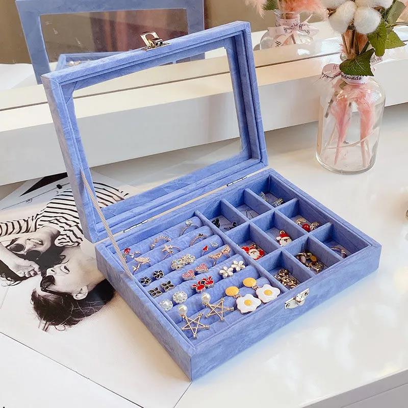 Jewelry Storage Box Large Capacity Hand Jewelry Necklace Earring Box Portable