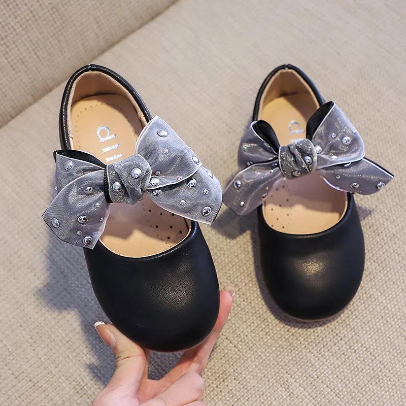 Baby's Shoes Girl's Leather Shoes In Spring and Summer Non Slip Bowknot Children's Shoes Versatile Little Girl's Single Shoes