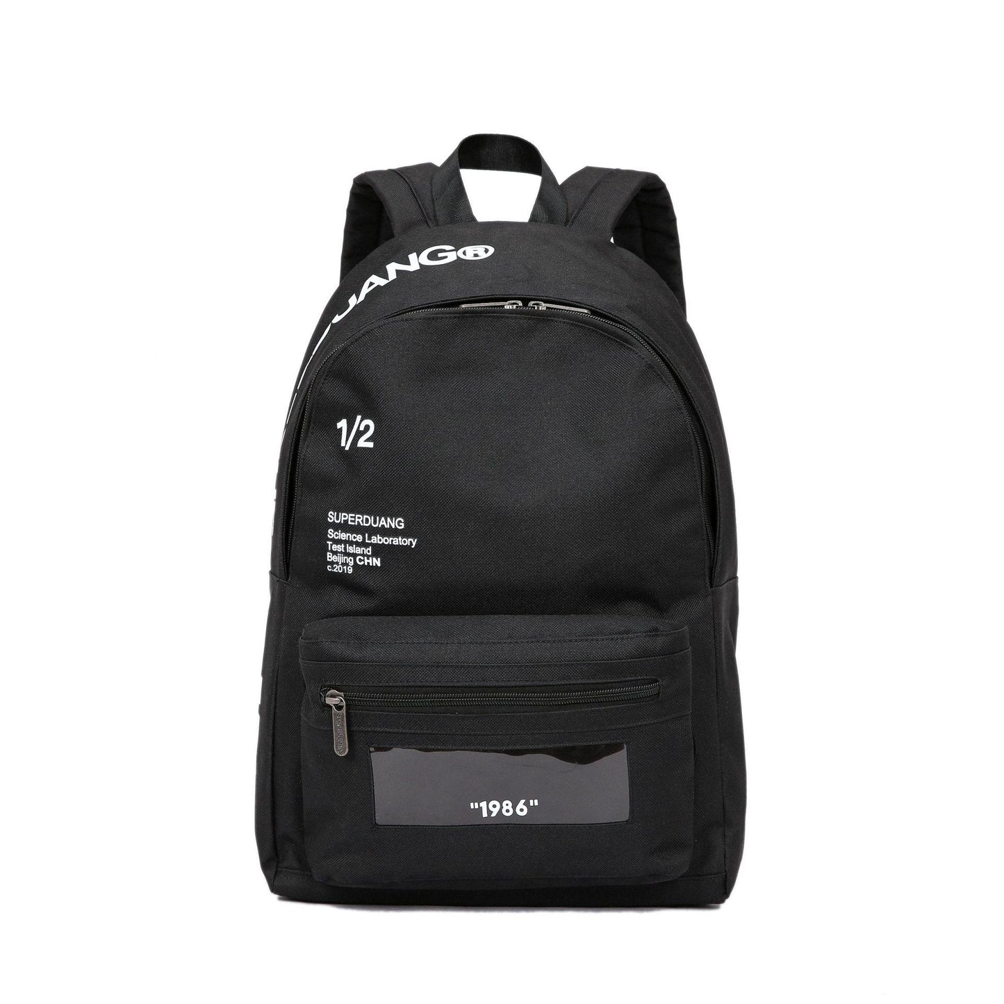 Canvas Backpack Couple Black Large Capacity Waterproof Student Computer Outdoor Sports Travel Bag