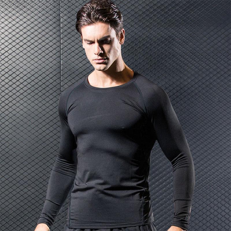 Fitness Clothes Men's Long-sleeved Running Basketball Training Clothes High-elastic Quick-drying Tops Breathable Sports Tights