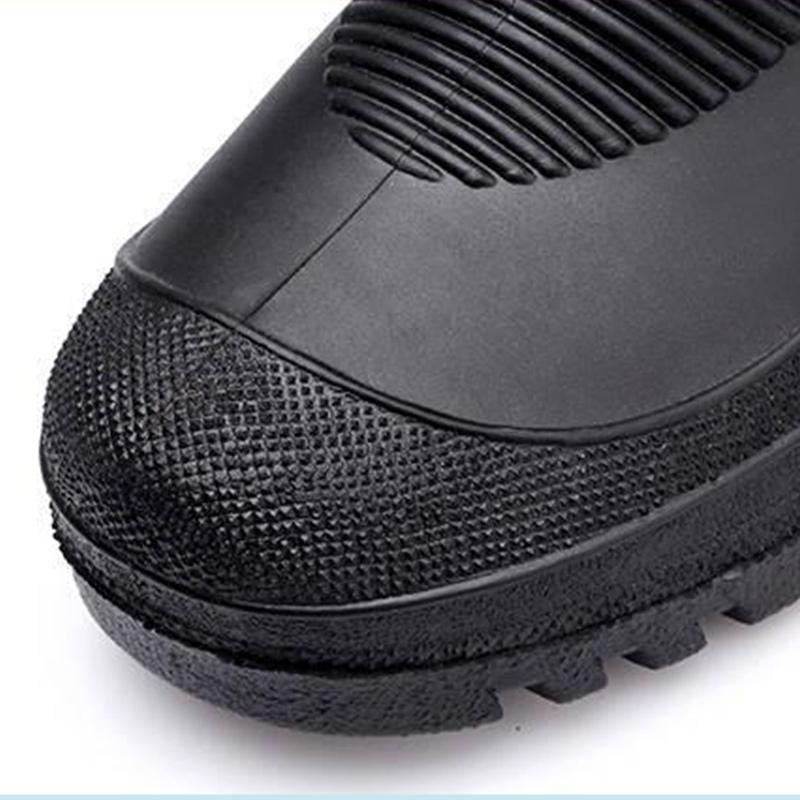 High Tube Rain Boots Men Thickened Middle Tube Rain Boots Warm Shoes Winter Water Shoes Cotton Rubber Shoes Plus Cotton Overshoes Car Wash Shoes