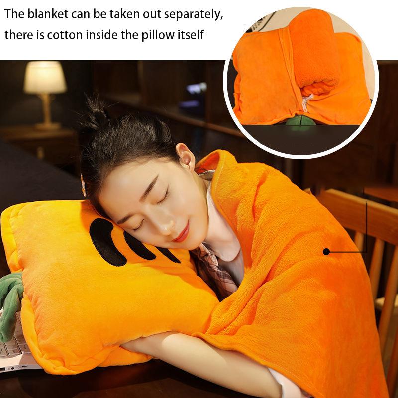 Office Throw Pillow Quilt Dual-use Napping Pillow Three-in-one Multifunctional Coral Fleece Soft Breathable Small Blanket Car Decoration Cute Pillow