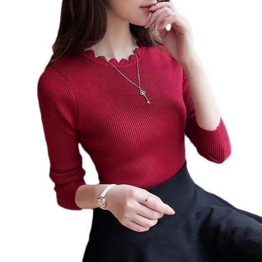 Knitting Sweater Women's Autumn and Winter Bottoming Shirt Wild Long Sleeve High Collar Sweater