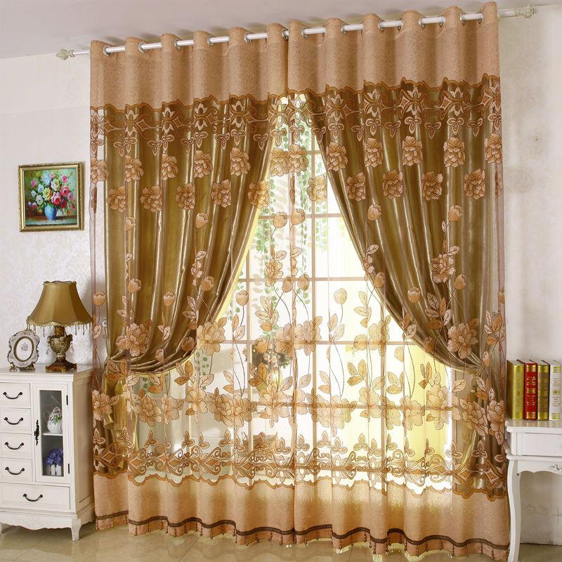 Finished Living Room Curtains Bedroom Balcony Shading Household Double Curtains and Screens, High-end Atmospheric Curtain Fabrics (150×270cm)