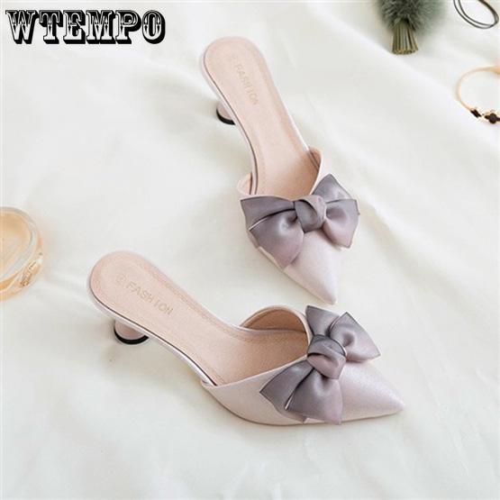 Summer Ladies High Heel Sandals Bow Decoration Breathable and Not Stuffy Peep-toe Outdoor Shoes