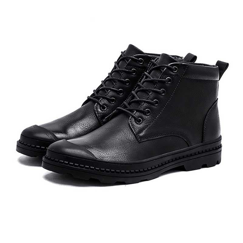 Autumn and Winter Leather Martin Boots Male Handsome Ankle Boots Waterproof Non-slip Work Boots